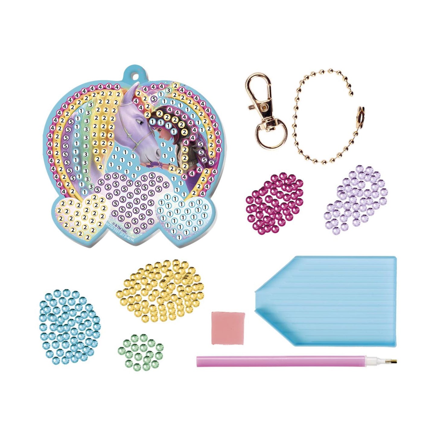 Moxy Unicorn academy diamond painting sleutelhanger - 20,5x7,5 cm