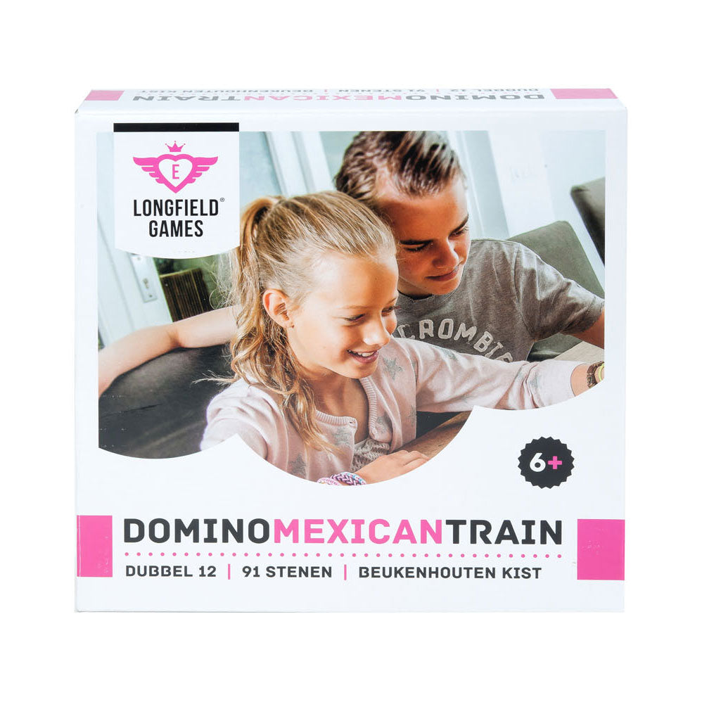 Engelhart Domino mexican train in houten koffer