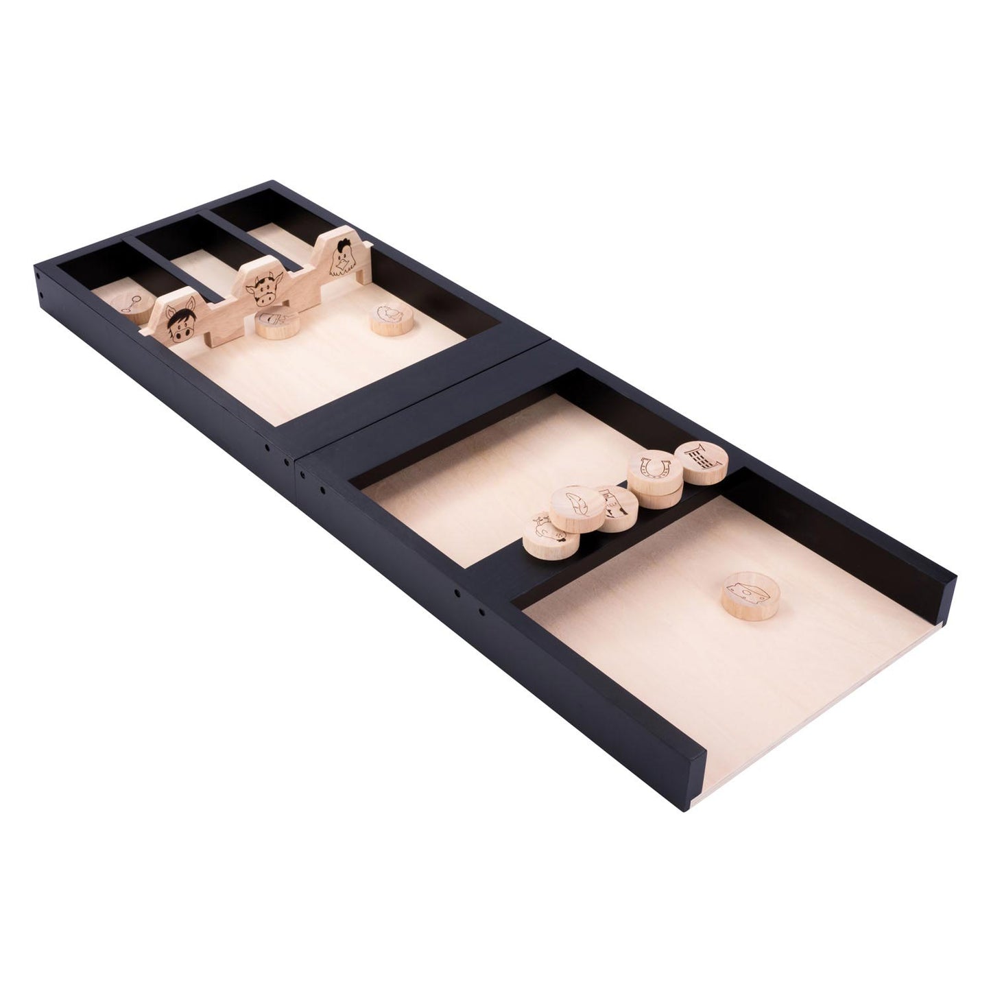 Longfield Houten kinder sjoelbak dieren, 80cm