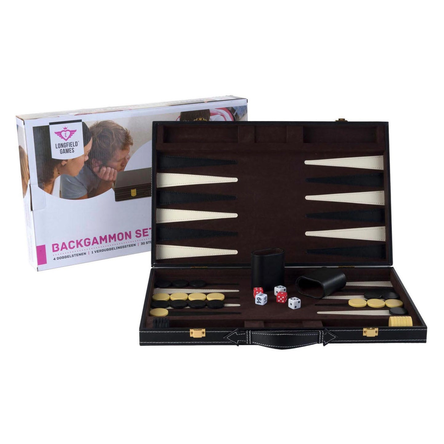 Engelhart Backgammon 18 bruin en ivoor klassiek bordspel