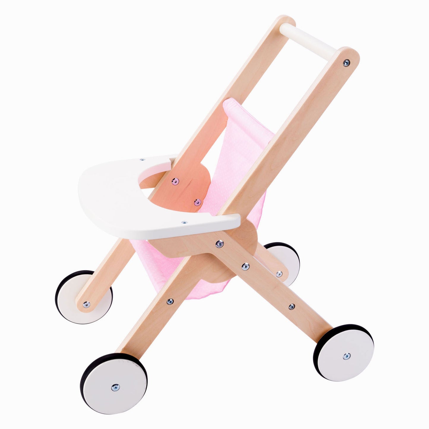 Engelhart Houten poppenwandelwagen roze