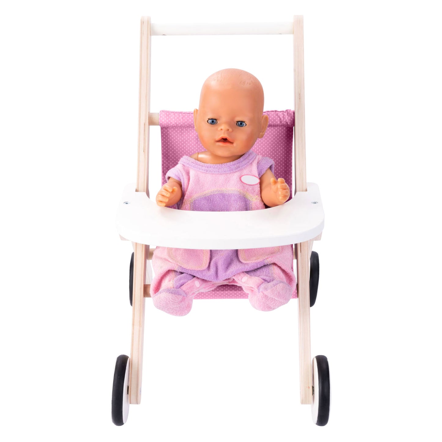 Engelhart Houten poppenwandelwagen roze