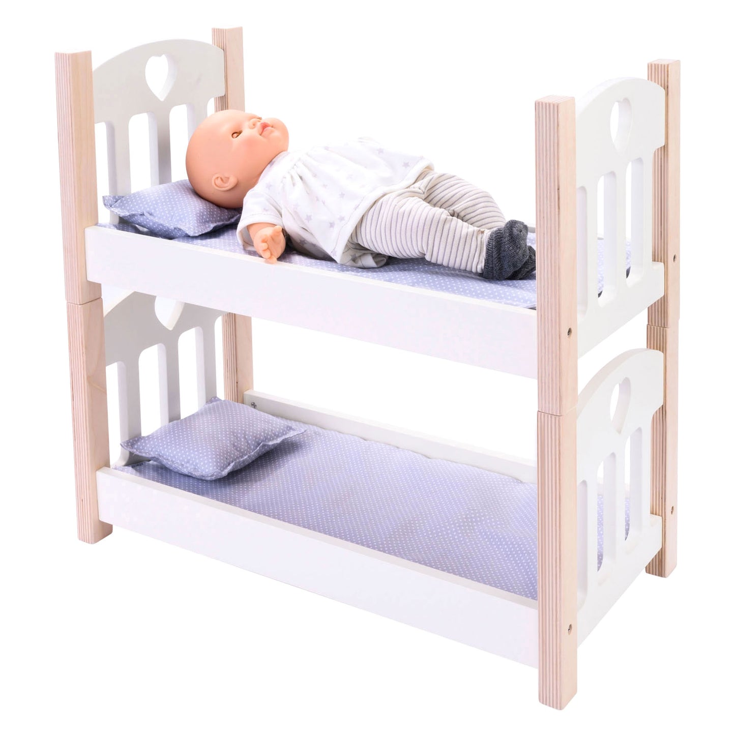 Longfield Poppen stapelbed grijs wit