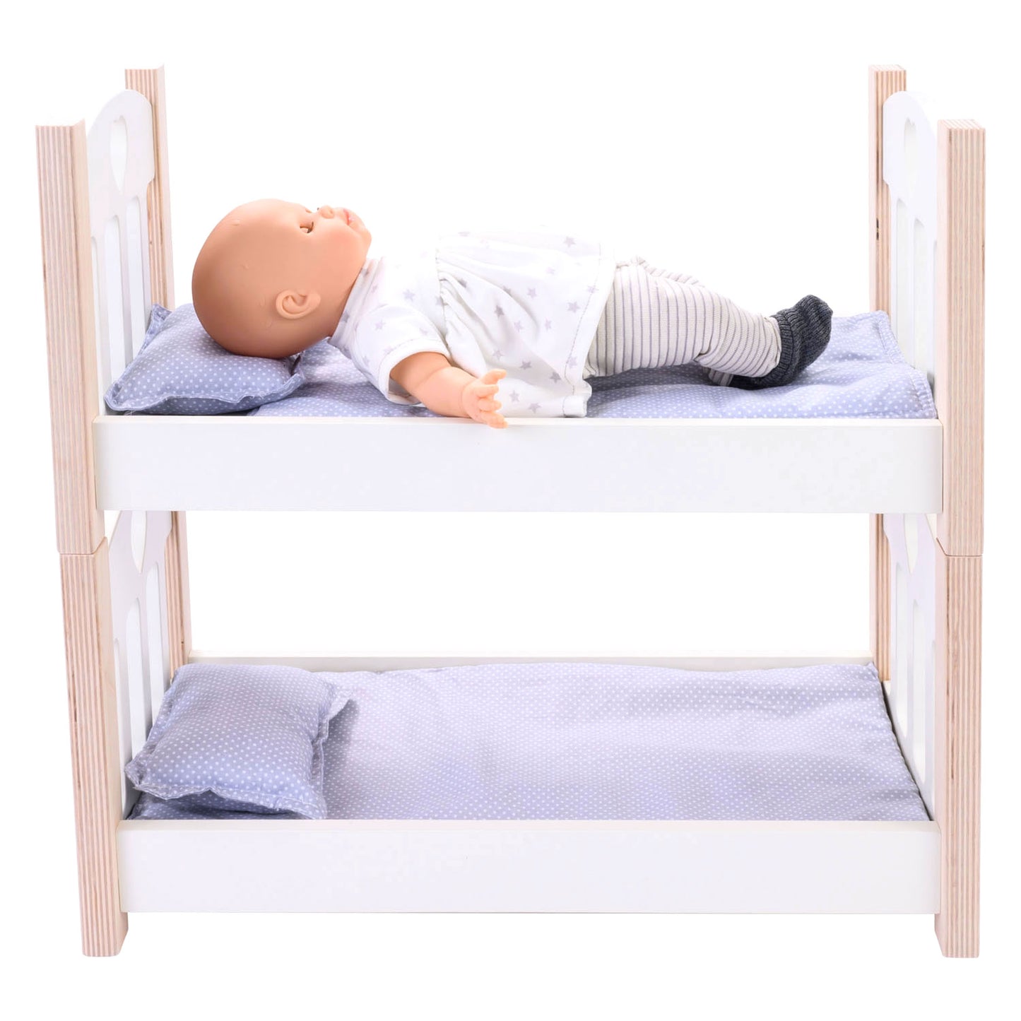 Longfield Poppen stapelbed grijs wit