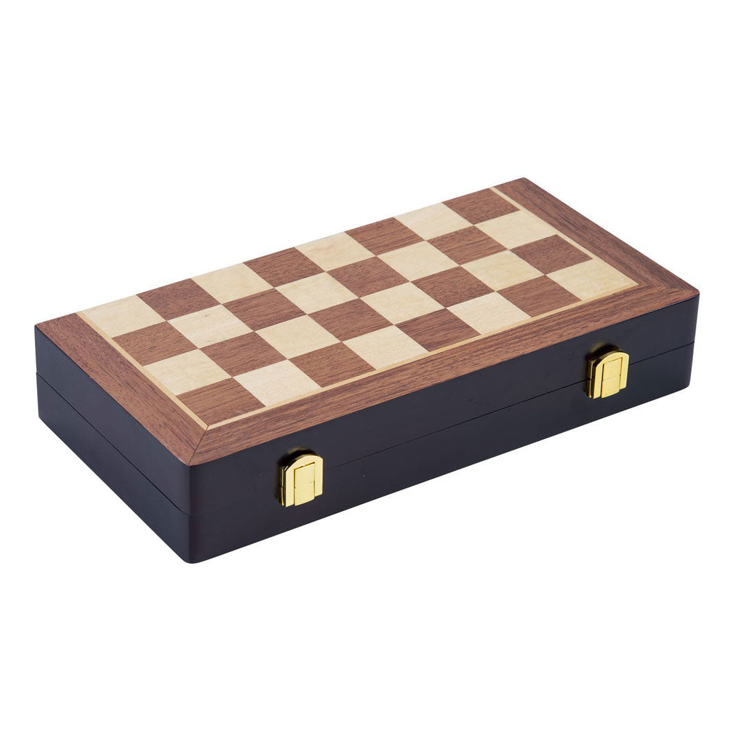 Engelhart Essenhouten schaakspel opklapbaar - 38,5x38,5x5,8cm