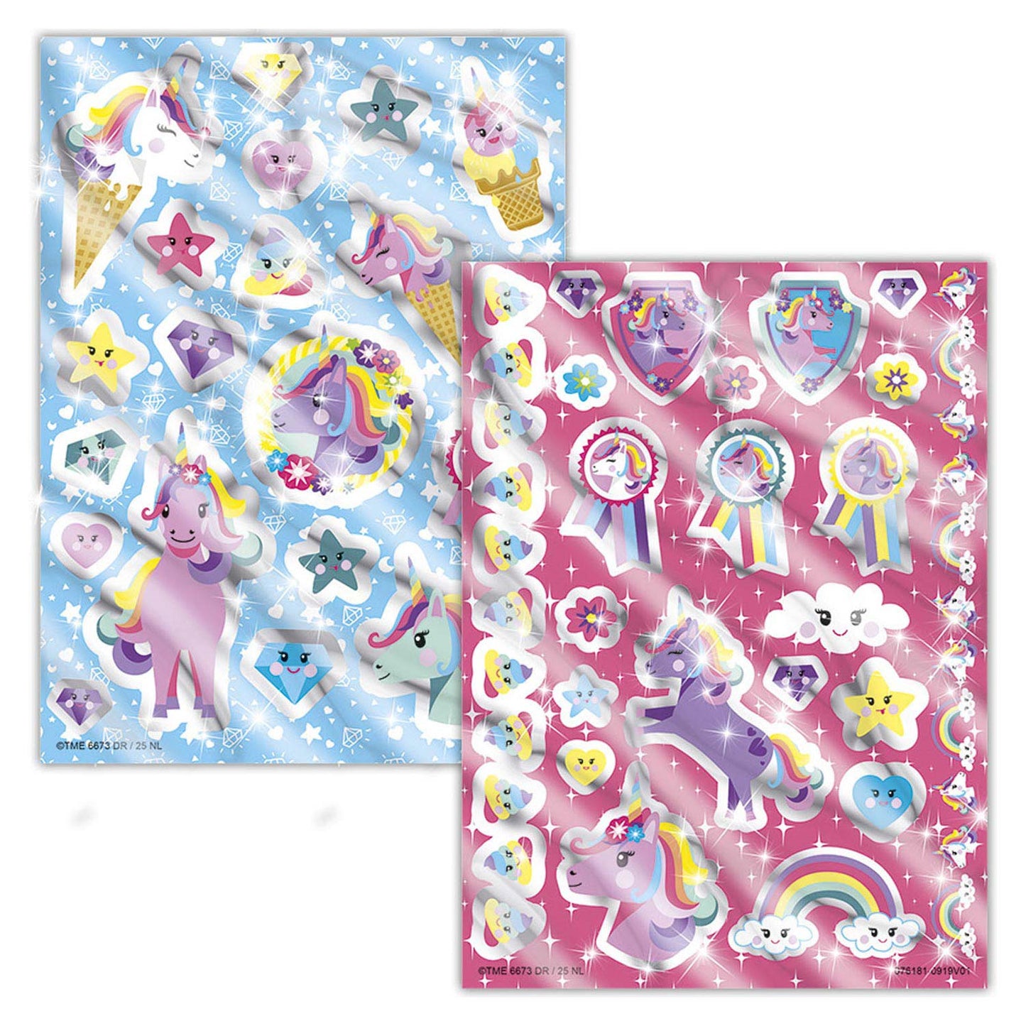 Totum unicorn tattoo 40 stuks kindertattoo metallic - kids make-up verkleed en feest en verkleedaccessoires