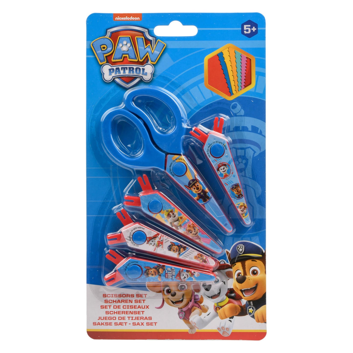 Canenco Paw patrol schaartje met 5 kartelbladen