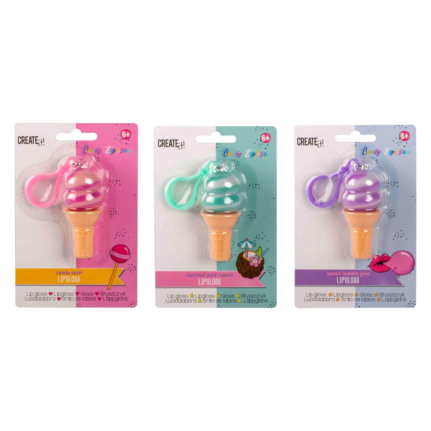 Canenco Create it! candy explosion lipgloss ijsje sleutelhanger