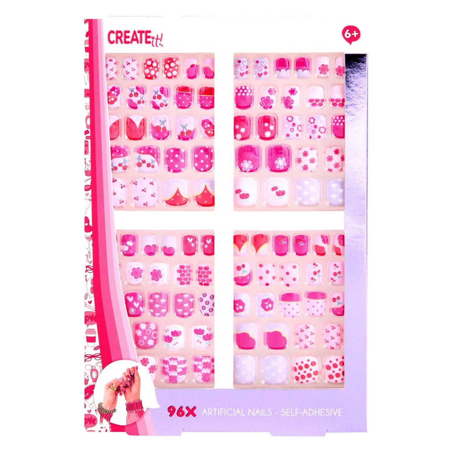 Create It! kunstnagels zelfklevend maxi set, 96st