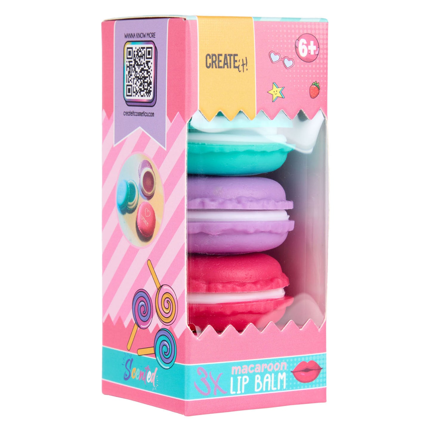 Create It! candy lippenbalsem macaron box, 3st.