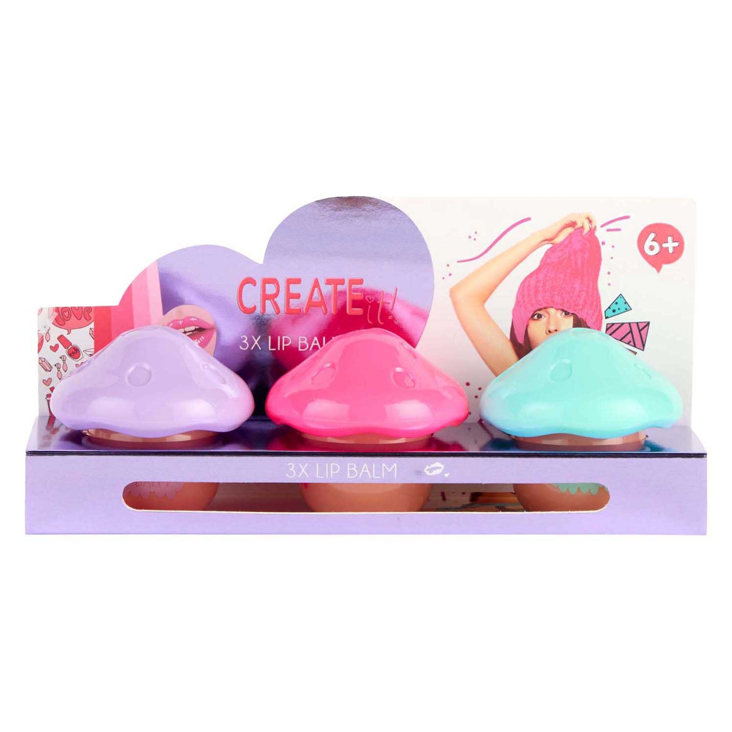 Canenco Create it! beauty lippenbalsem paddenstoel, 3-delig