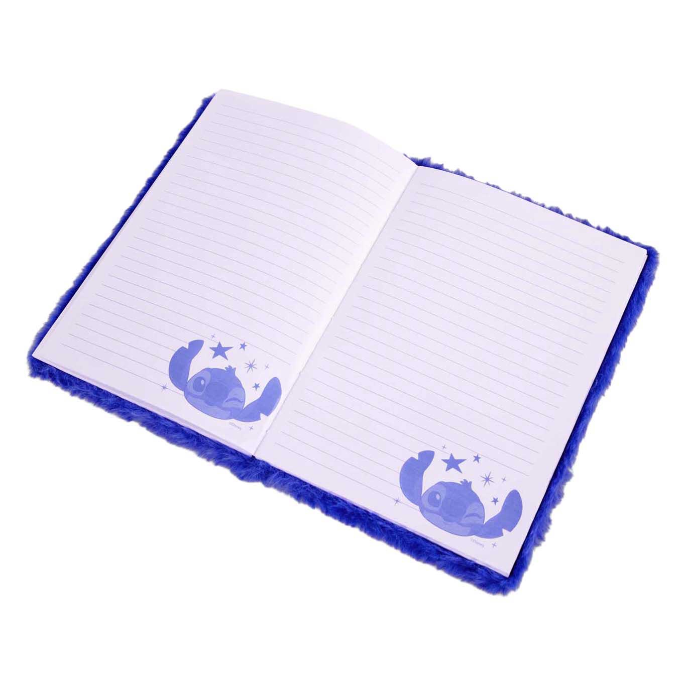 Canenco Stitch pluche notitieboek donkerblauw