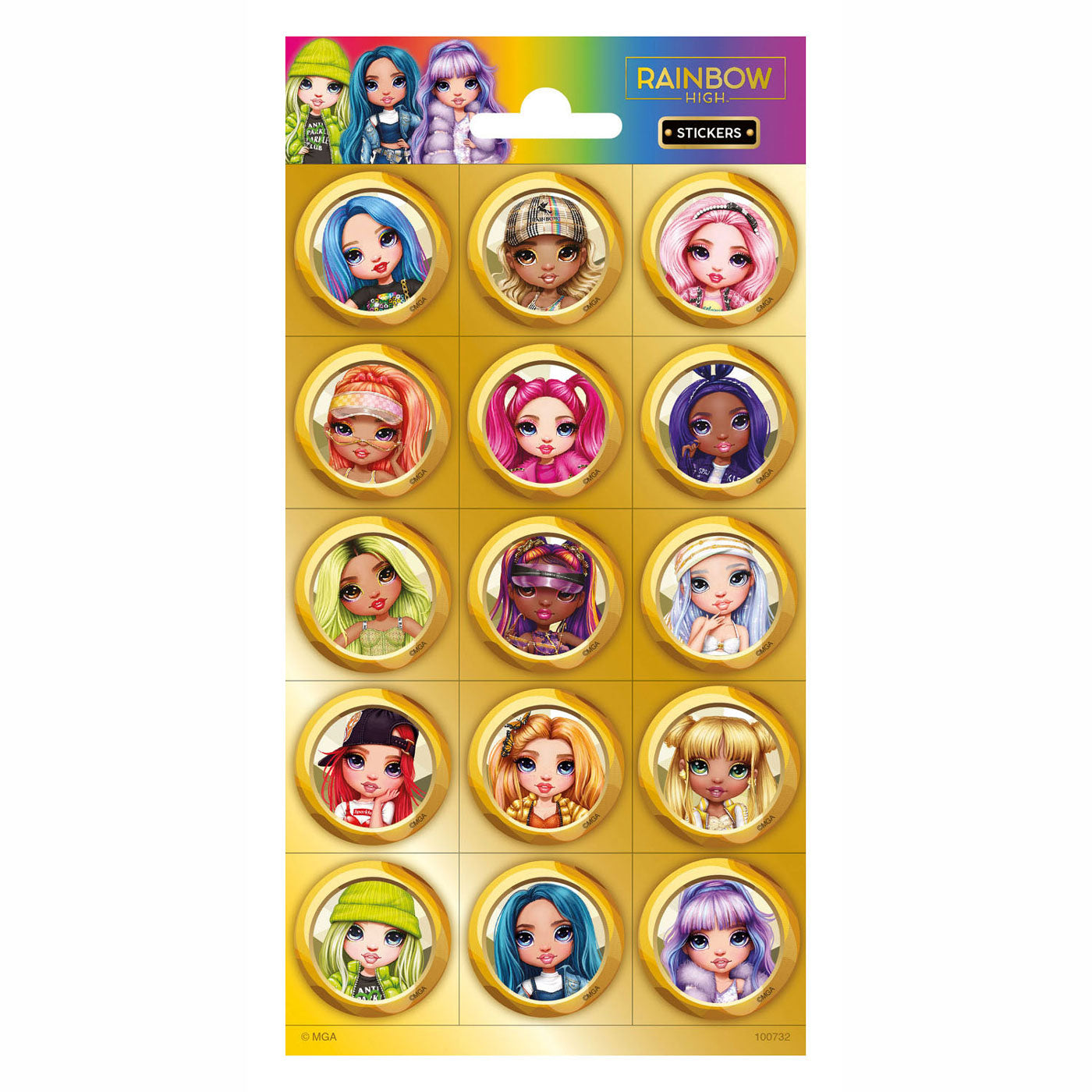 Totum Stickervel rainbow high