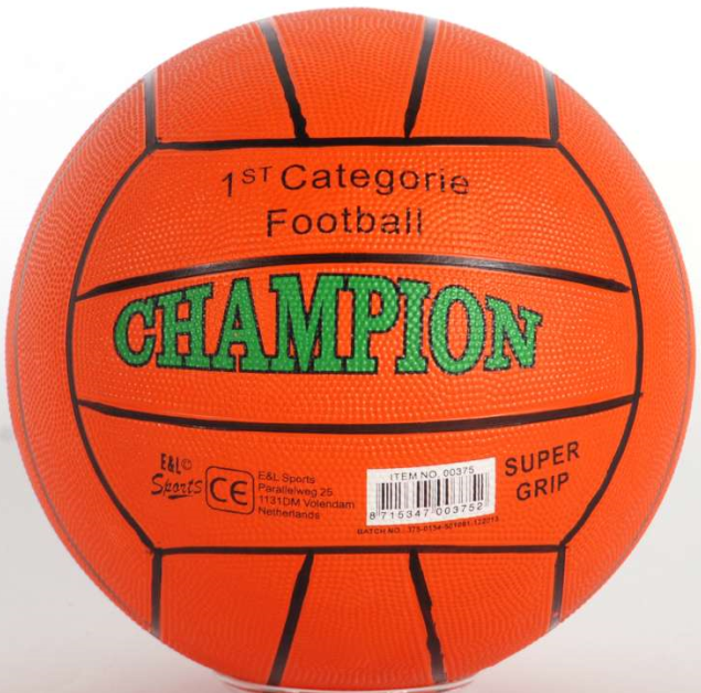 E L Sports Straatvoetbal champion - rubber - maat 5 - 380-420 gram - verschillende kleuren - assorti