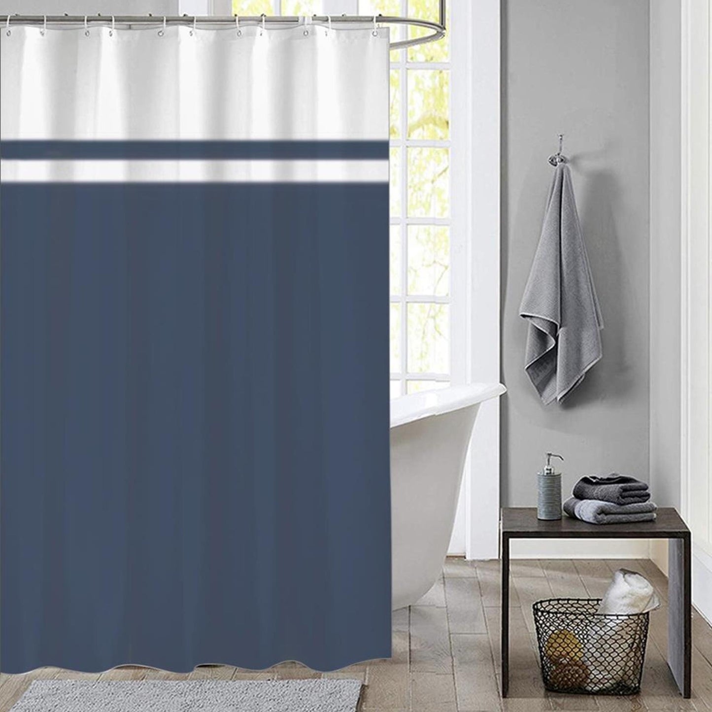 Dutch House Douchegordijn simply blauw 180x200cm