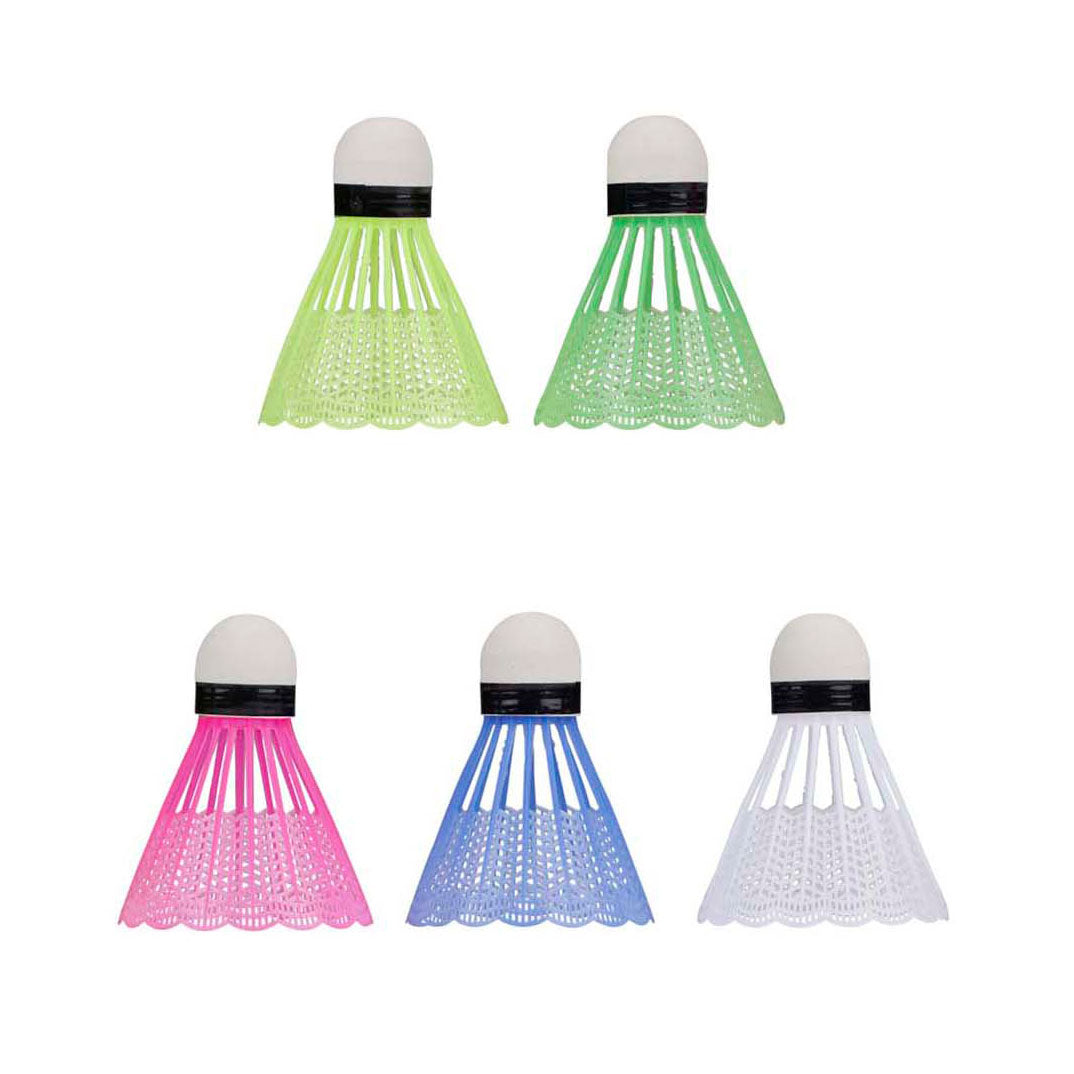 Eddy Toys Badminton shuttles - 5 stuks – badminton shuttlecocks plastic – gekleurde badminton shuttles – badminton ballen voor training en recreatief spel