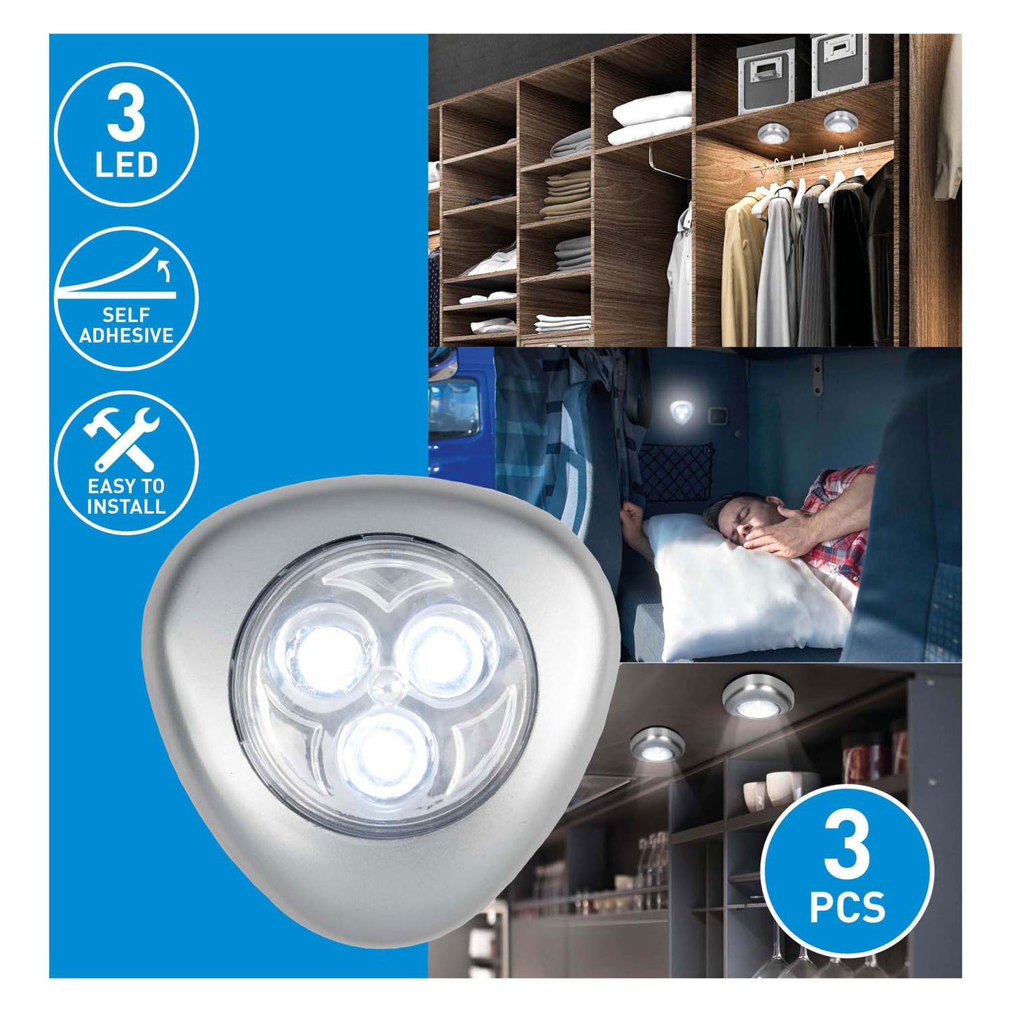 Druklamp Led, 3st.