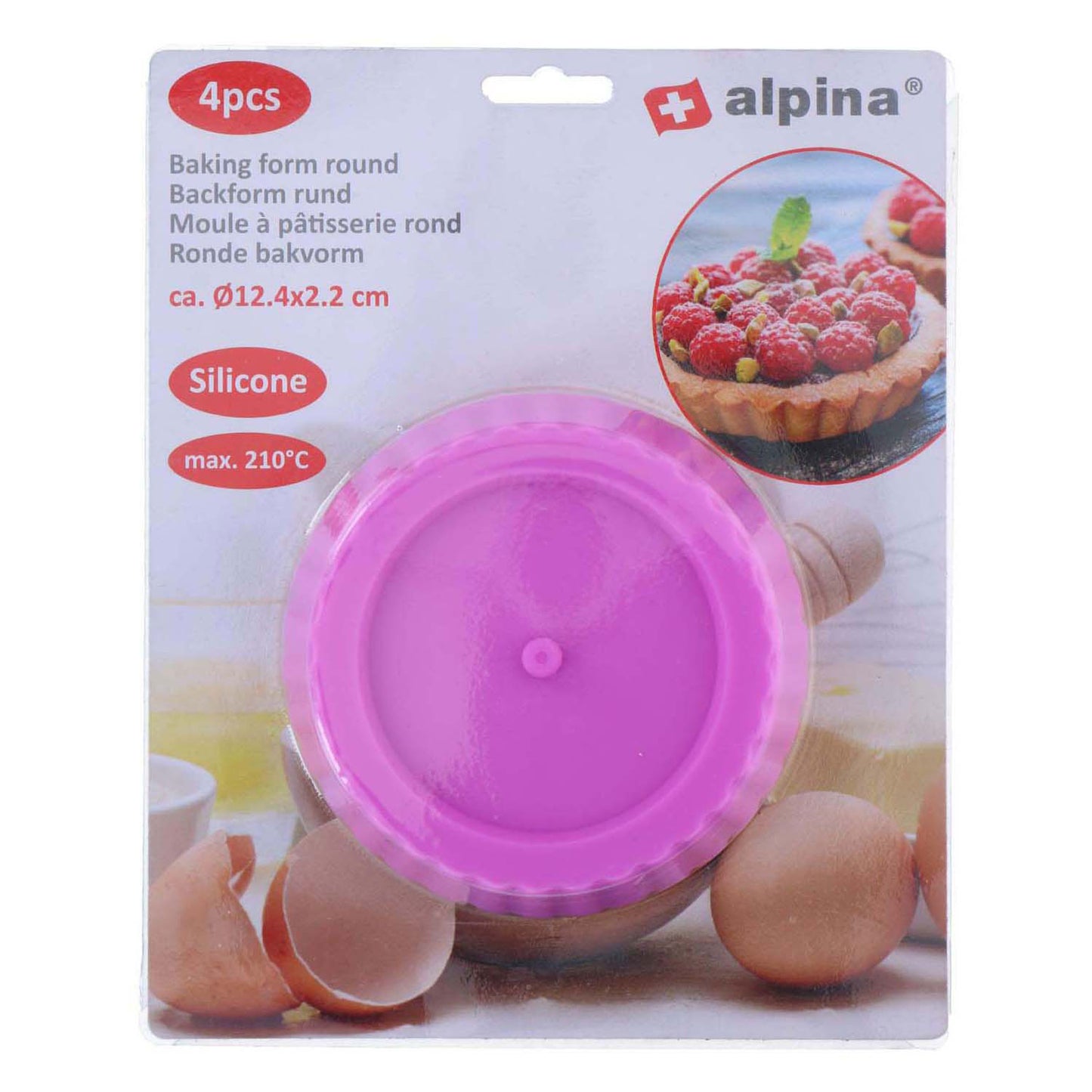 Alpina Siliconen bakvorm rond, 4st