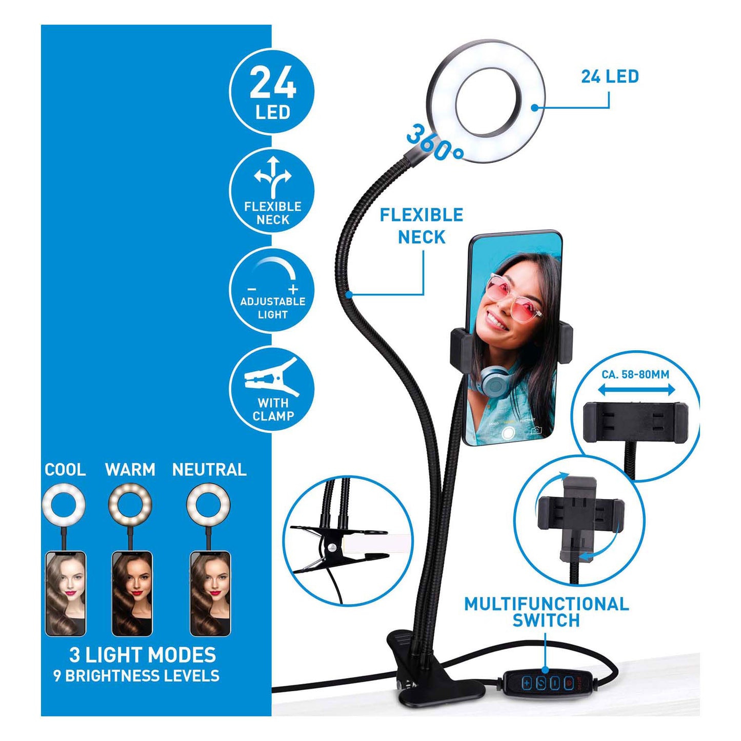 Selfiestudio Clip 2-in-1
