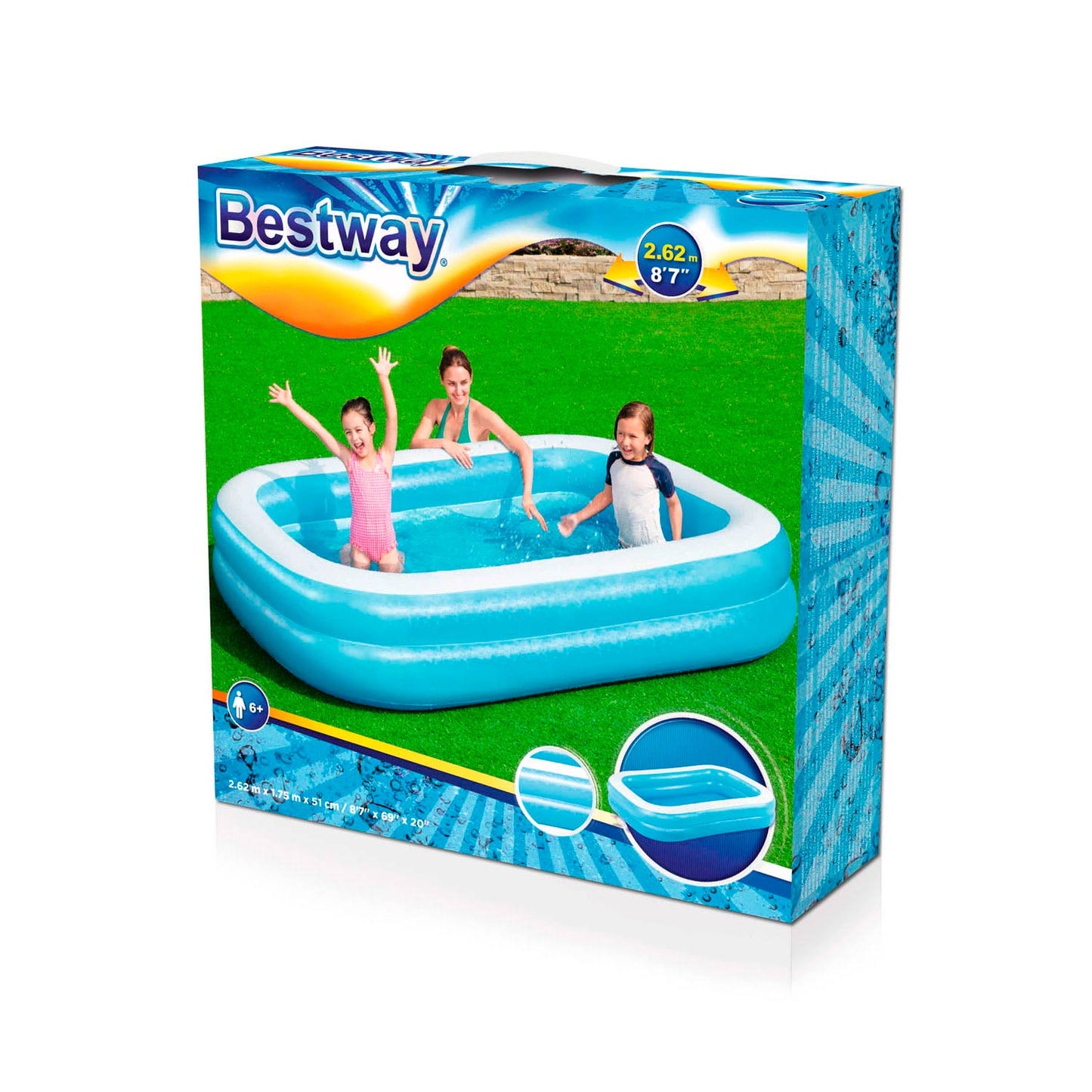 Bestway familiezwembad rechthoek, 262cm