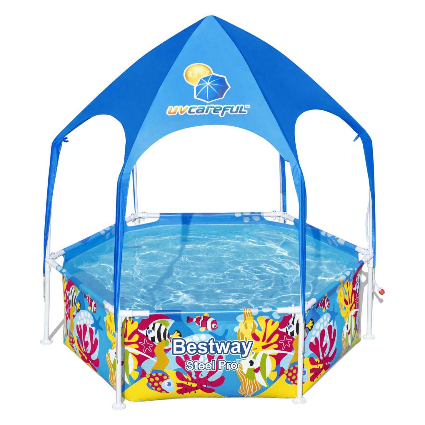 Bestway my first frame zwembad splash-in-shade play rond met uv zonnescherm, 183cm