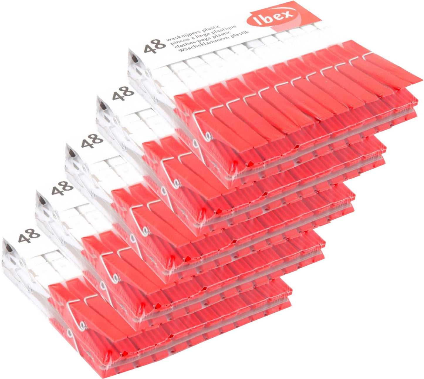 Ibex wasknijpers plastic 5 pak a 48stuks