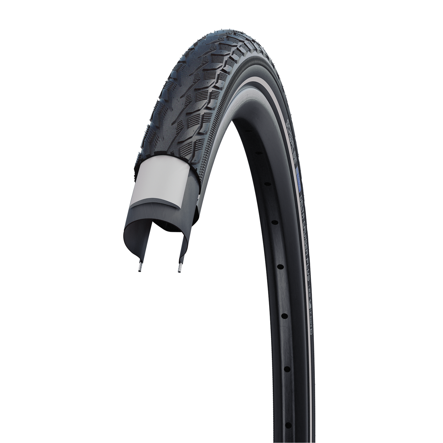 Buitenband Schwalbe Delta Cruiser Plus PunctureGuard 28 x 1.75 47-622mm - zwart met reflectie