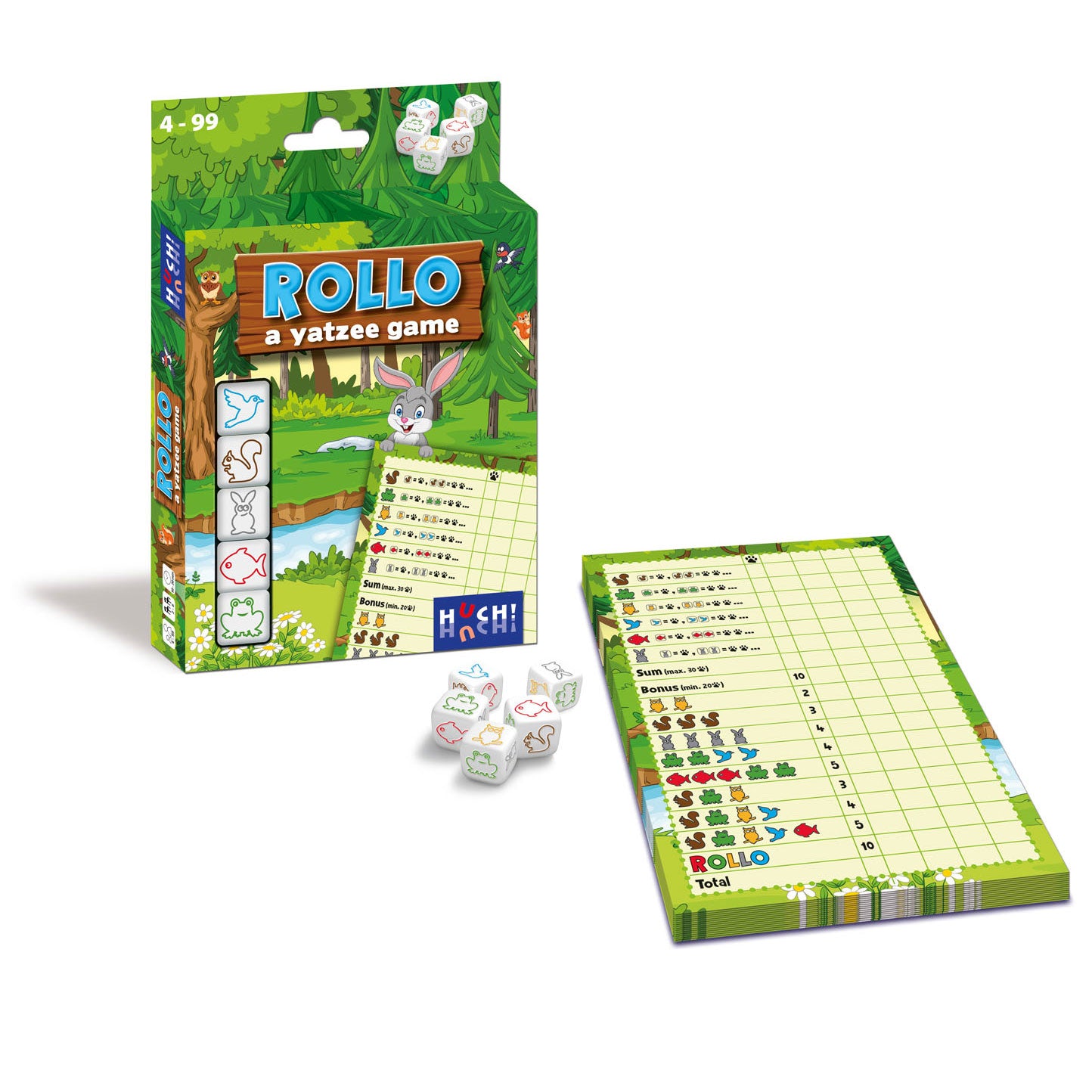 Hutch Rollo dieren - a yatzee game nl fr