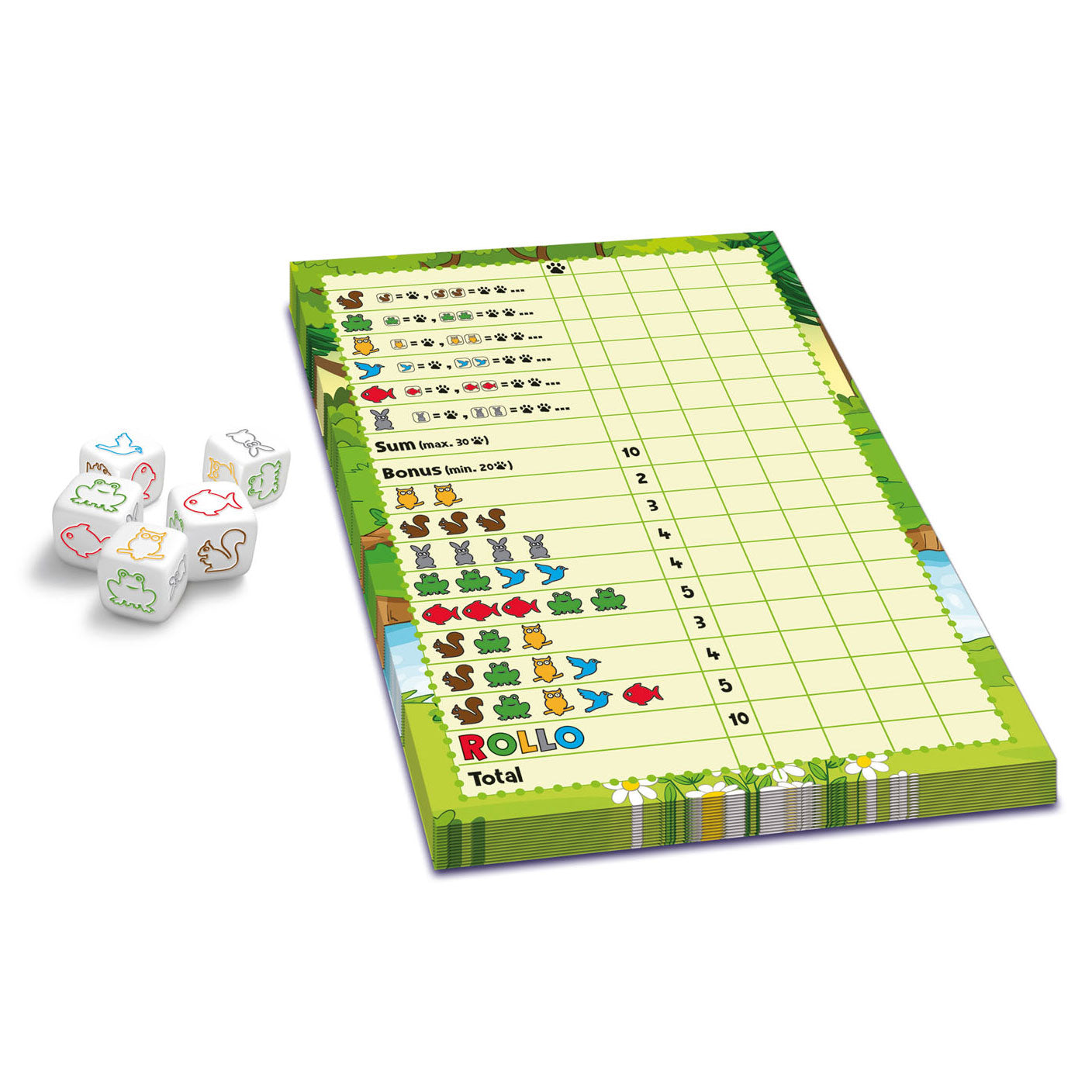Hutch Rollo dieren - a yatzee game nl fr