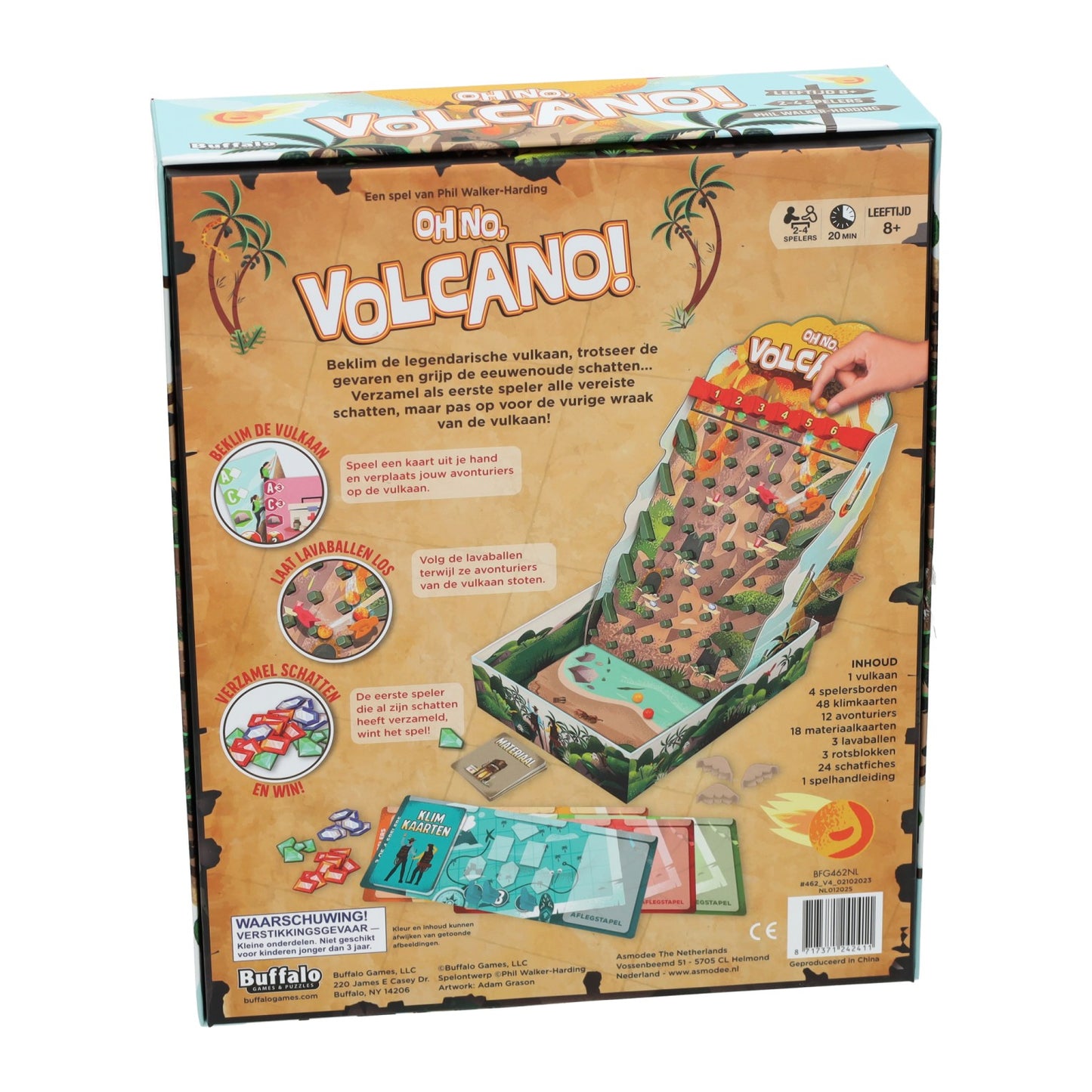 Asmodee Oh no volcano kaartspel - 2-4 spelers