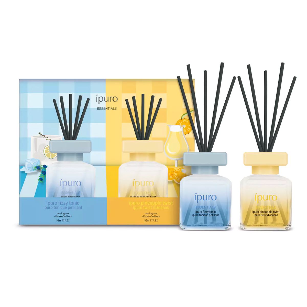 IPuro geurdiffuserset pineapple twist fizzy tonic 2x50ml