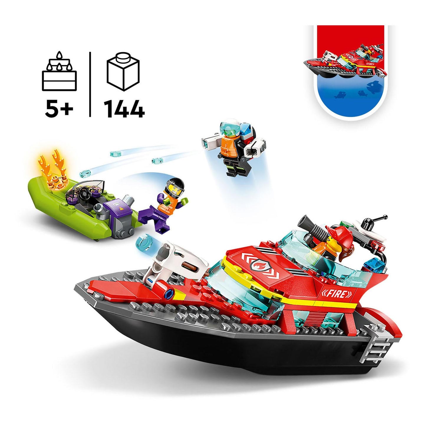 LEGO city reddingsboot brand speelgoed voor kinderen - 60373