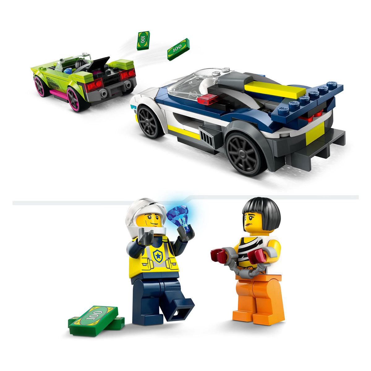 LEGO politiewagen en snelle autoachtervolging - 60415