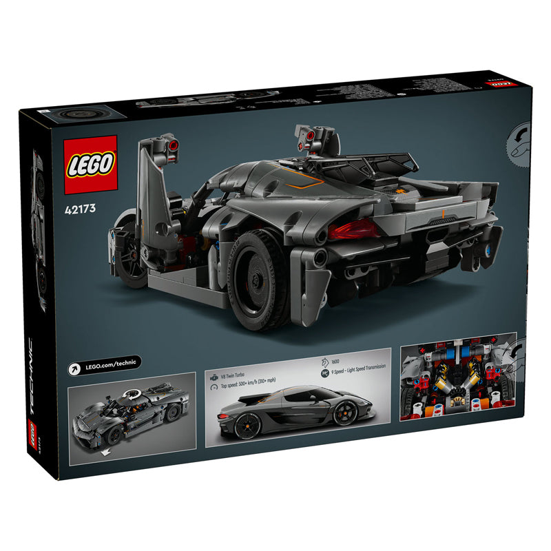 LEGO technic 42173 koenigsegg jesko absolut grijze hypercar