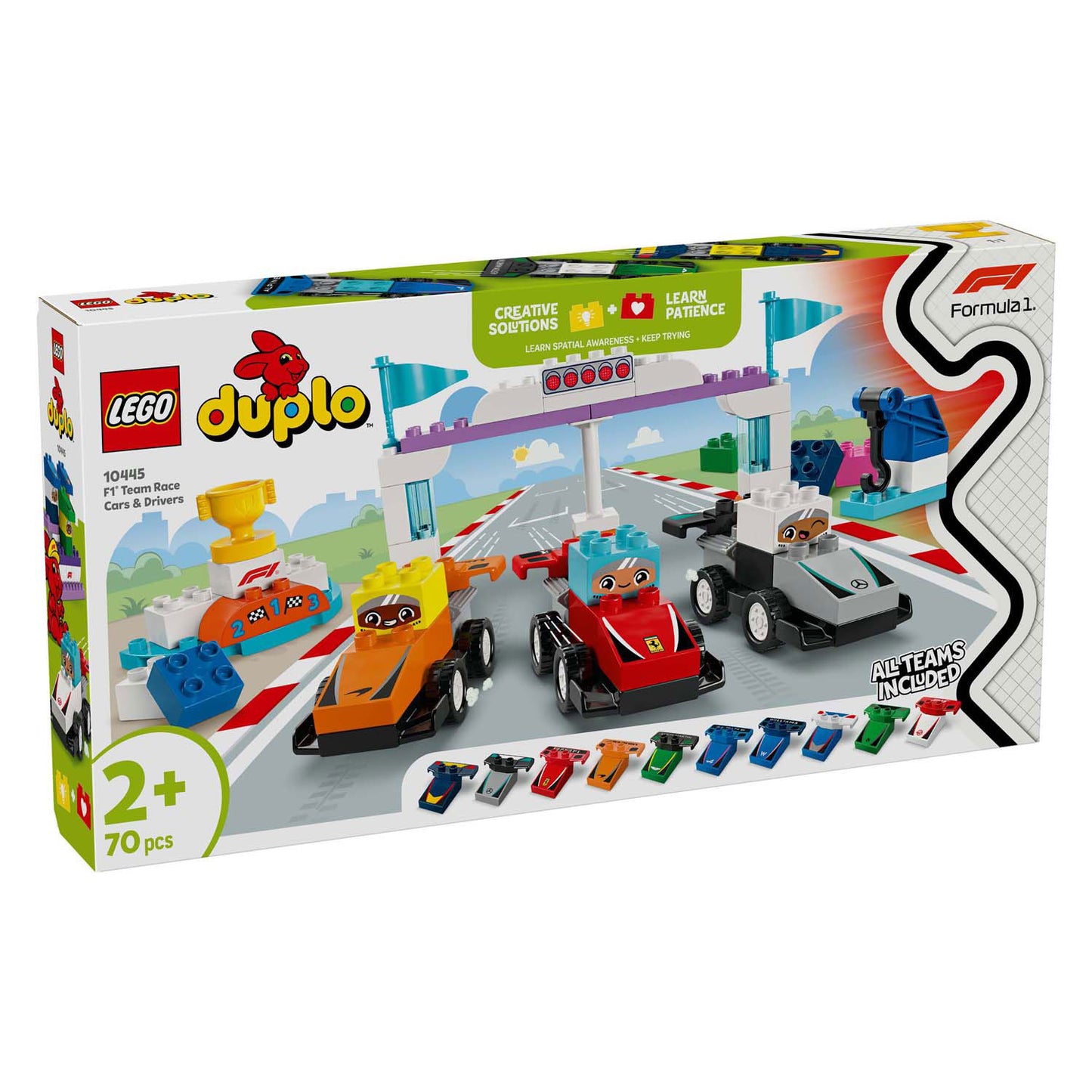 LEGO duplo town 10445 f1 team racewagens en coureurs