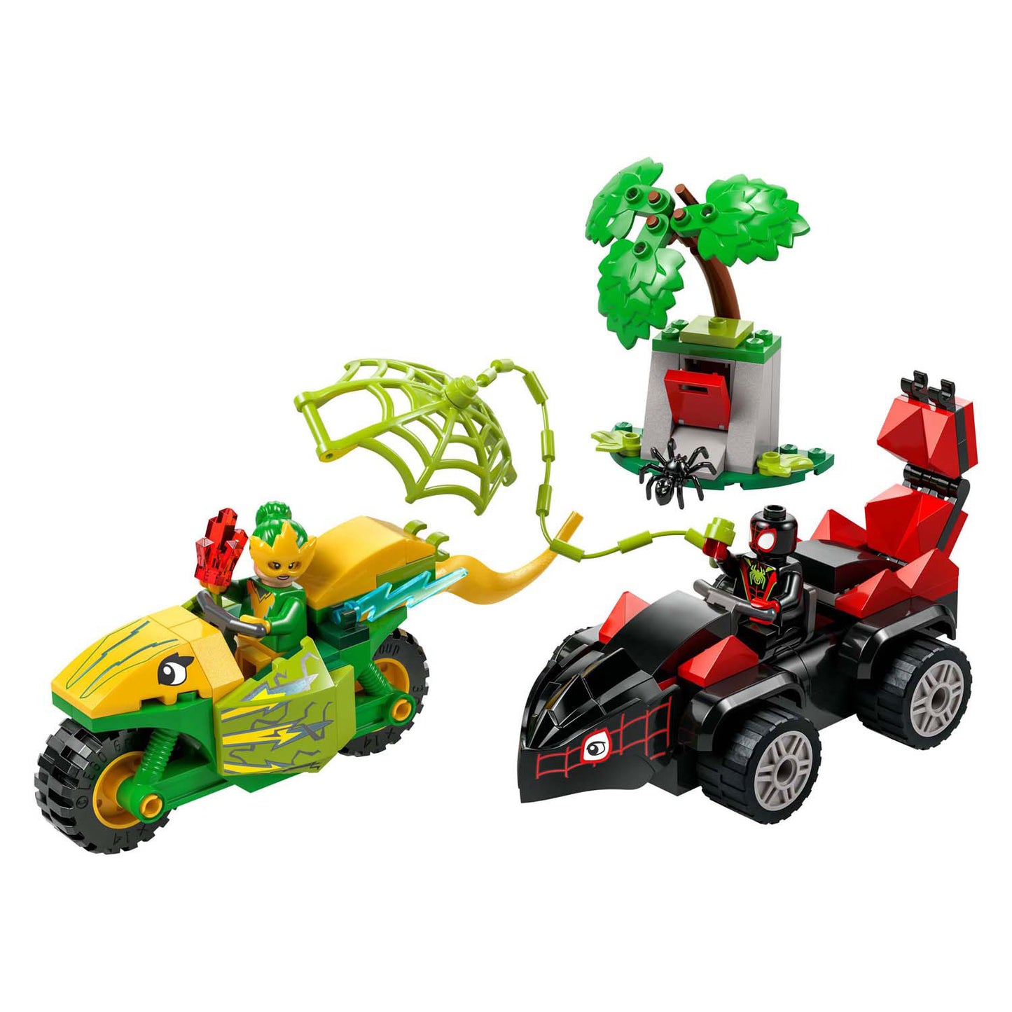 LEGO spidey 11198 spin en electro achtervolging met dinosaurusvoertuigen