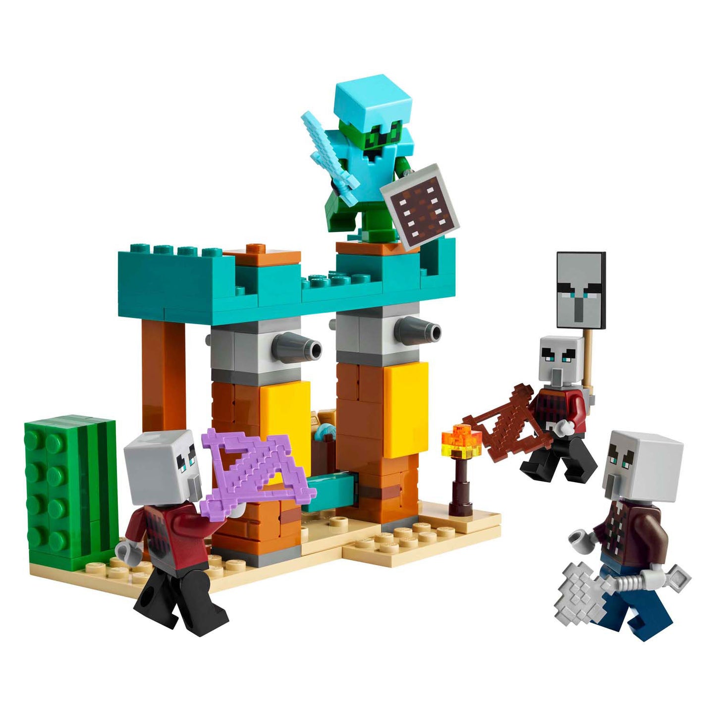 LEGO minecraft 21267 de illagers in de woestijn