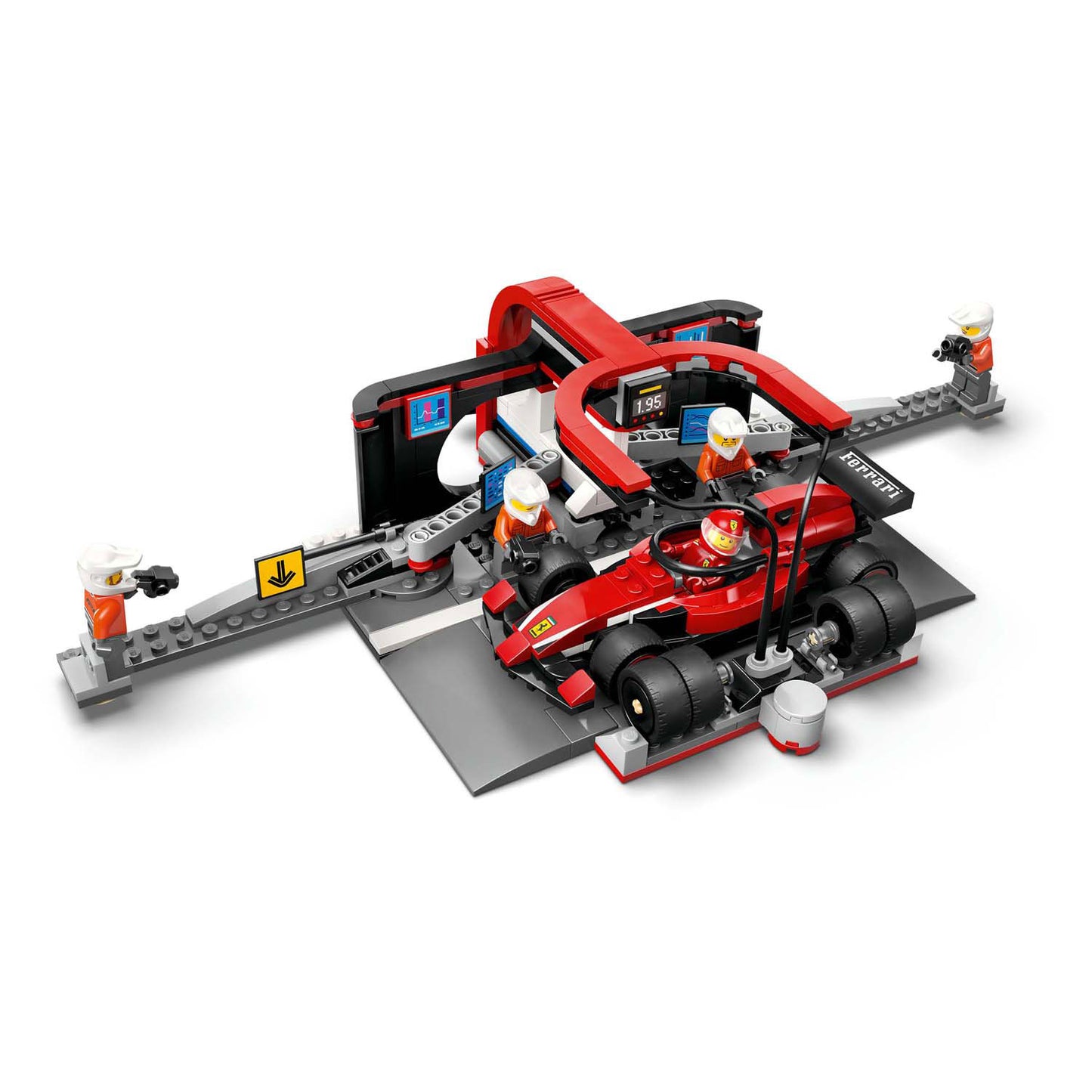 LEGO city 60443 f1 pitstop en pitcrew met ferrari auto