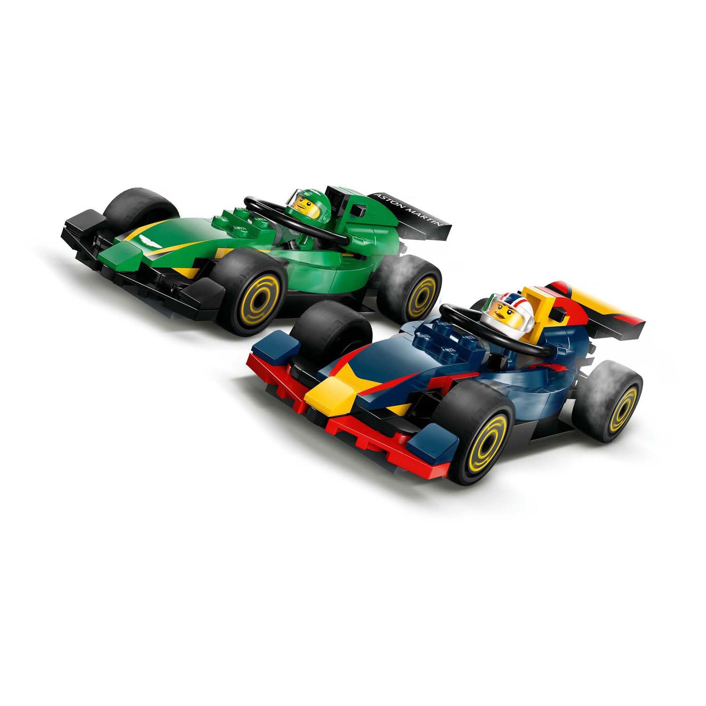LEGO city 60445 f1 truck met rb20 en amr24 f1 auto's