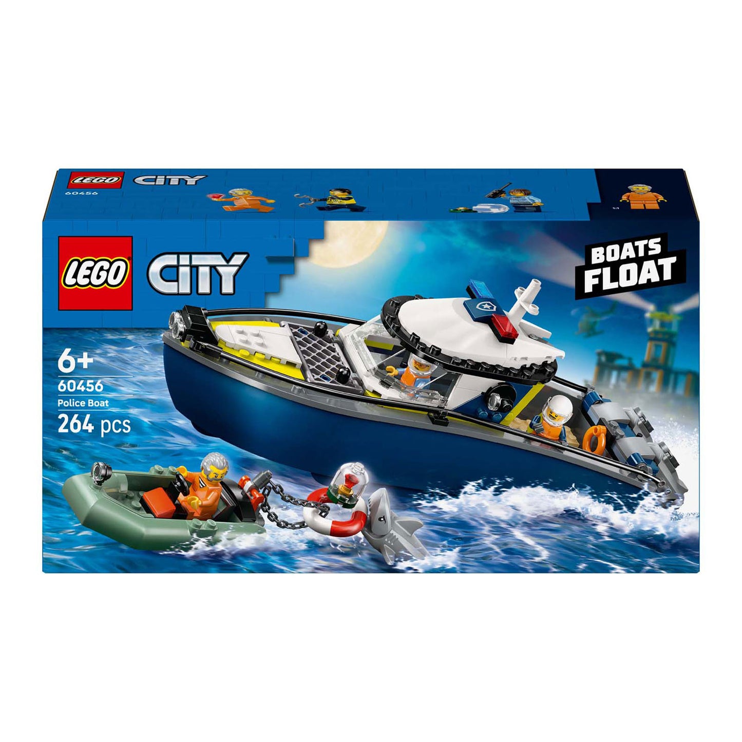 LEGO ® city achtervolging met politieboot, drijft echt - 60456