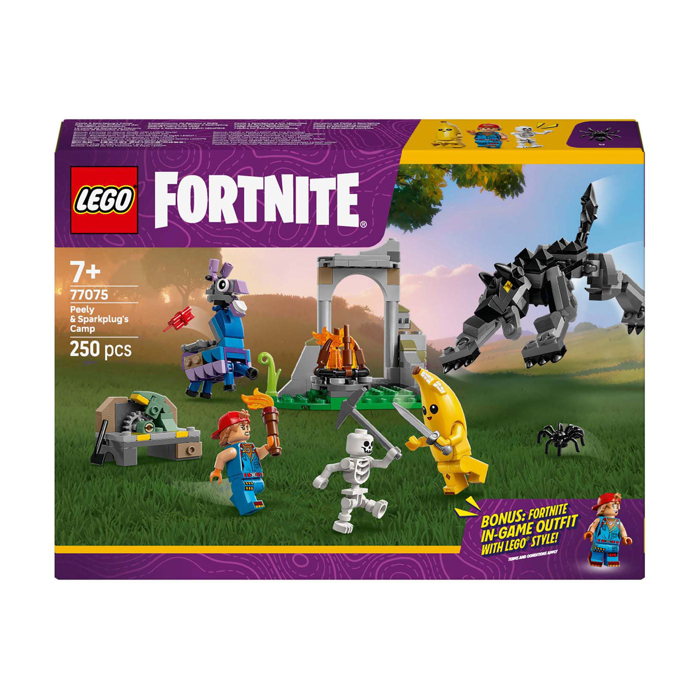 LEGO fortnite - peely en sparkplugs kamp constructiespeelgoed (77075)