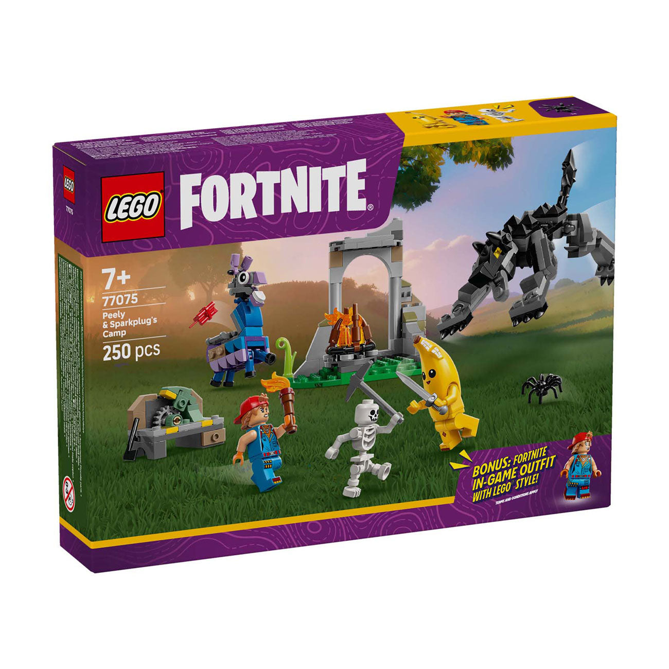 LEGO fortnite - peely en sparkplugs kamp constructiespeelgoed (77075)