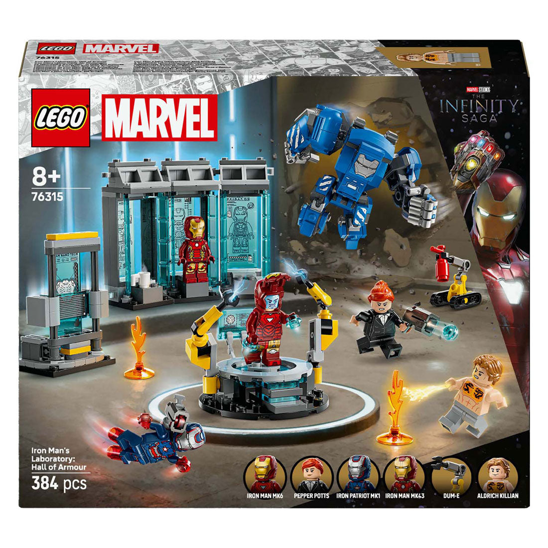 LEGO marvel 76315 iron mans laboratorium harnasruimte