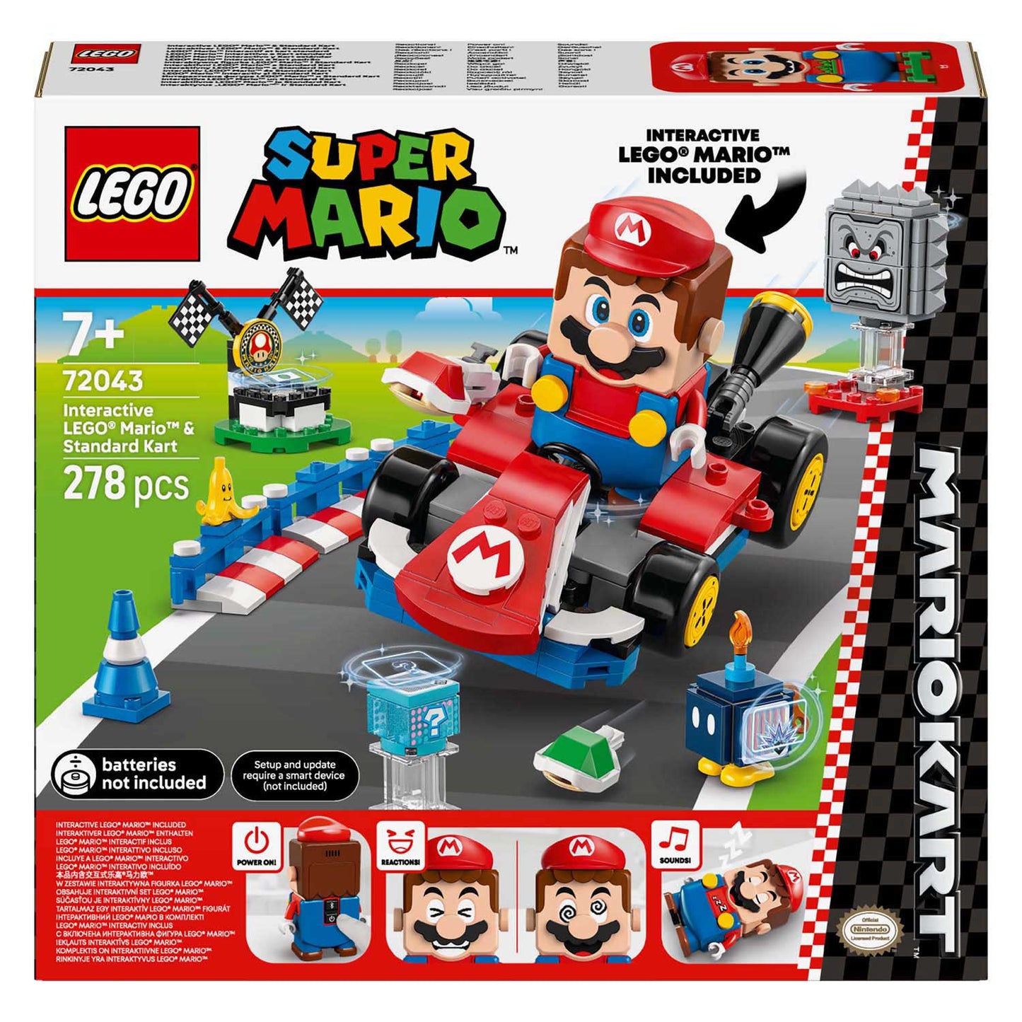 LEGO ® super mario™: mario kart™ – interactieve ® mario™ en standaardkart - 72043
