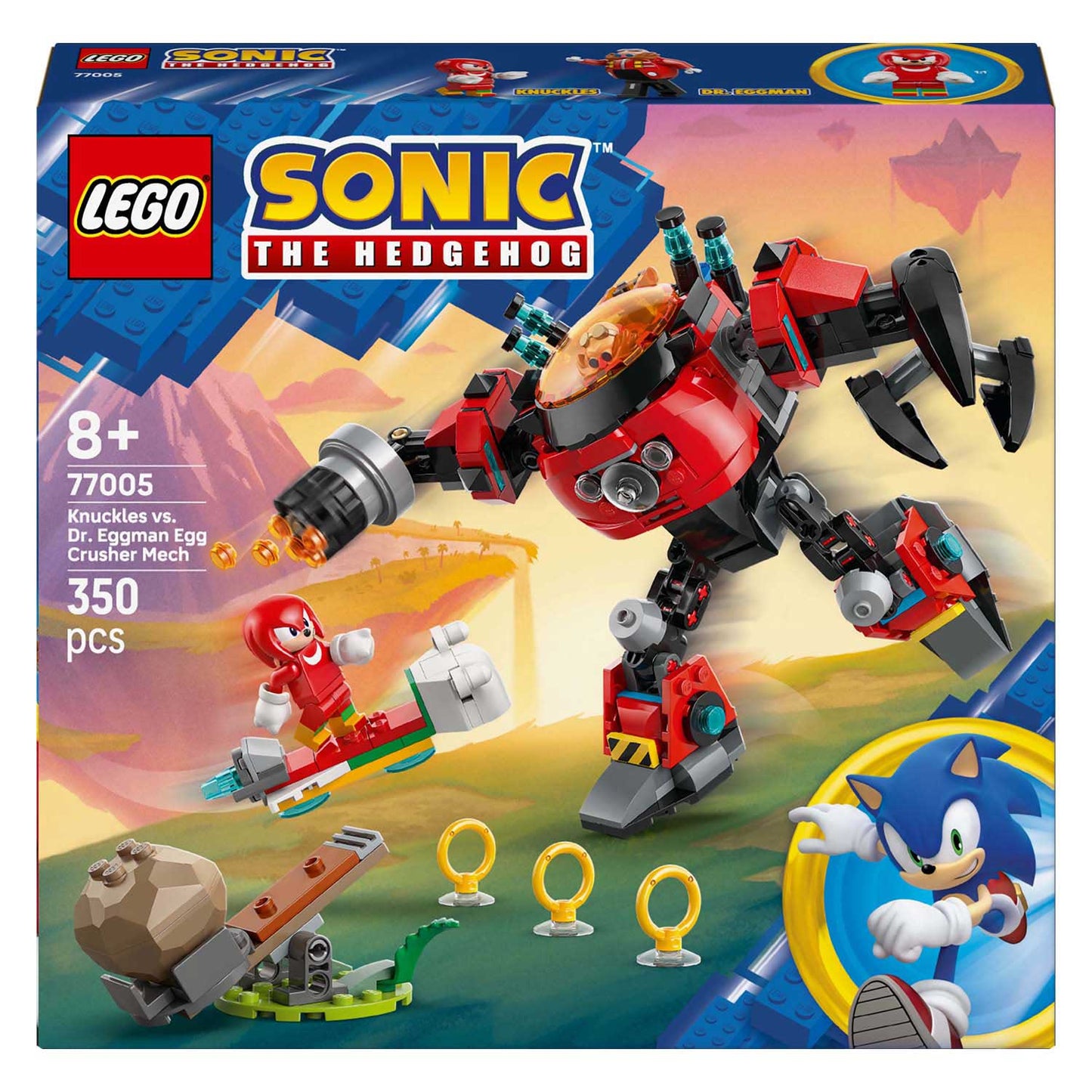 LEGO sonic the hedgehog - knuckles vs. dr. eggman egg crusher mecha constructiespeelgoed (77005)