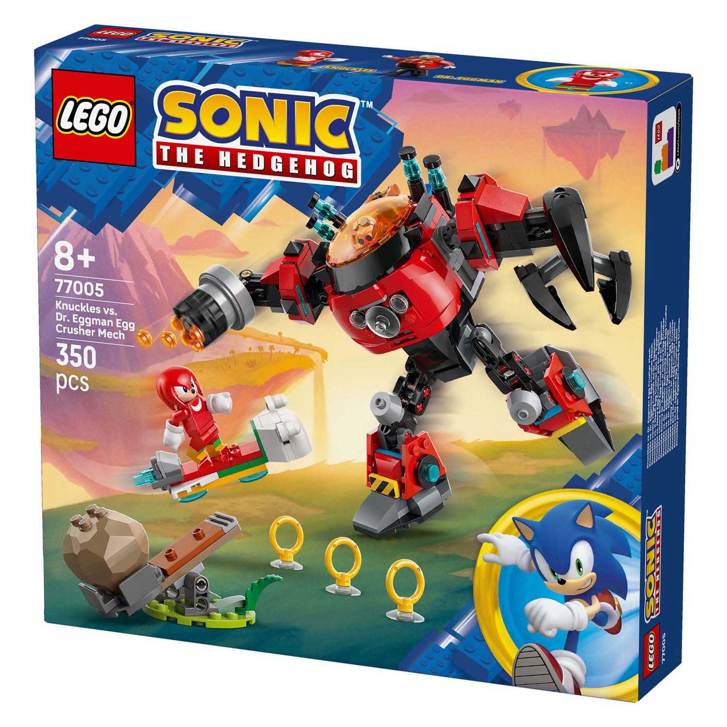 LEGO sonic the hedgehog - knuckles vs. dr. eggman egg crusher mecha constructiespeelgoed (77005)