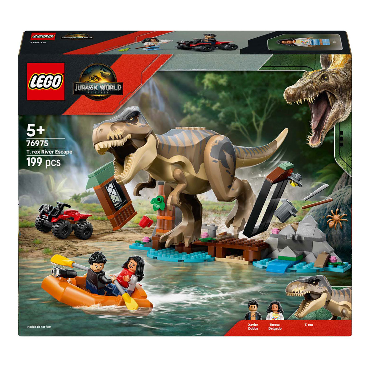 LEGO jurassic world 76975 t. rex rivierontsnapping
