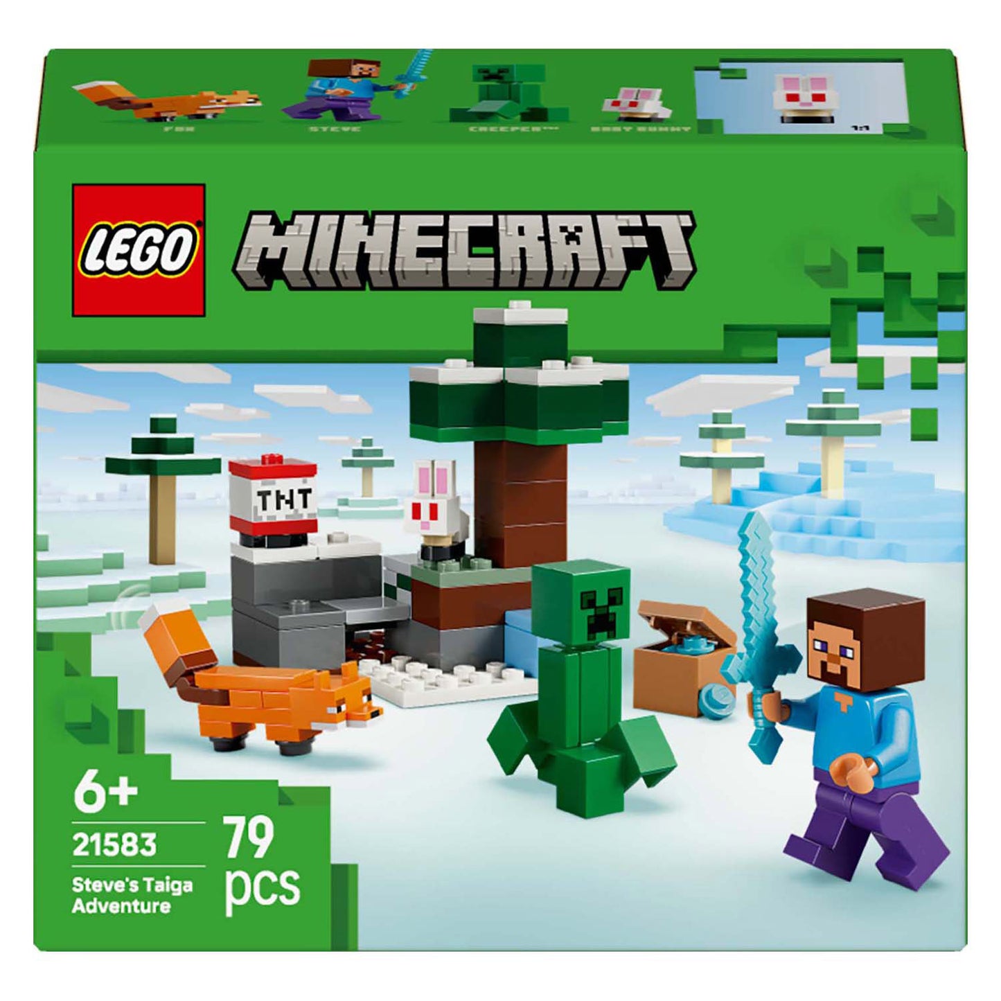 LEGO minecraft steve's taiga-avontuur videogame bouwpakket voor kinderen - 21583
