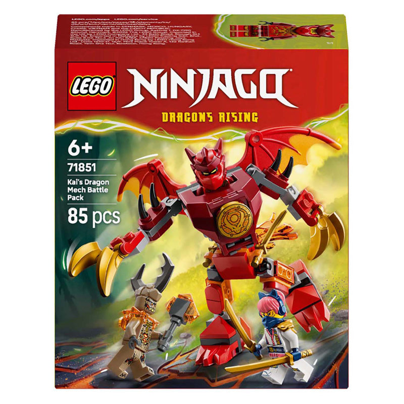 LEGO ® ninjago® kai's drakenmecha strijdpakket - mechaspeelgoed - speelset met 3 minifiguren - 71851