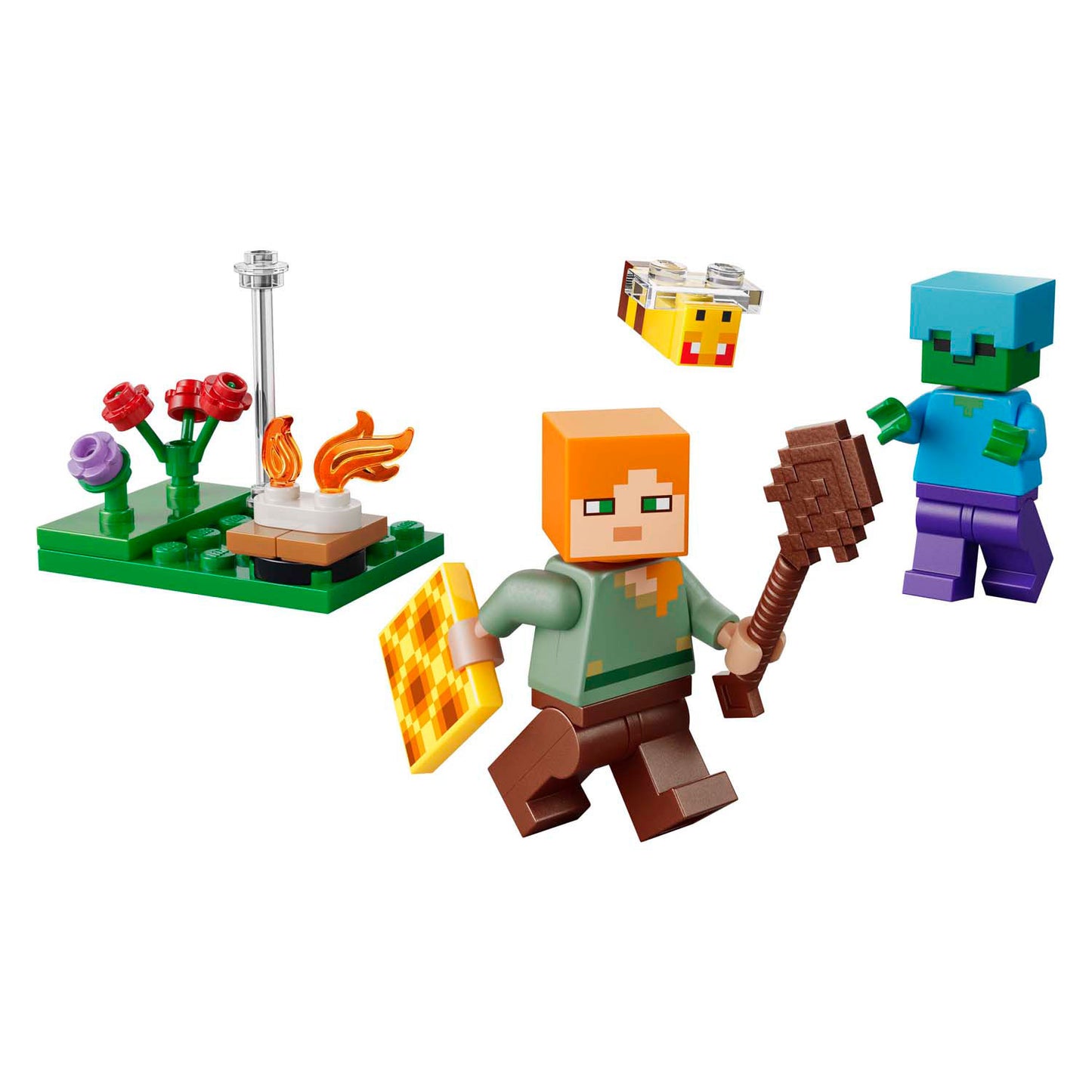 LEGO minecraft 30732 alex en de strijd bij het kampvuur